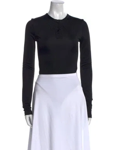 Pre-owned Khaite Crew Neck Long Sleeve Bodysuit In Black
