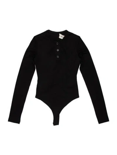 Pre-owned Khaite Crew Neck Long Sleeve Bodysuit In Black