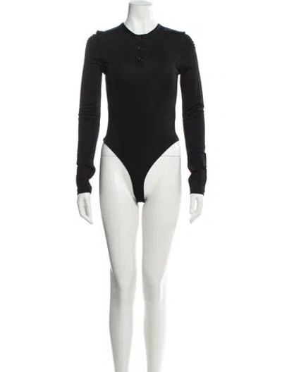 Pre-owned Khaite Crew Neck Long Sleeve Bodysuit In Black