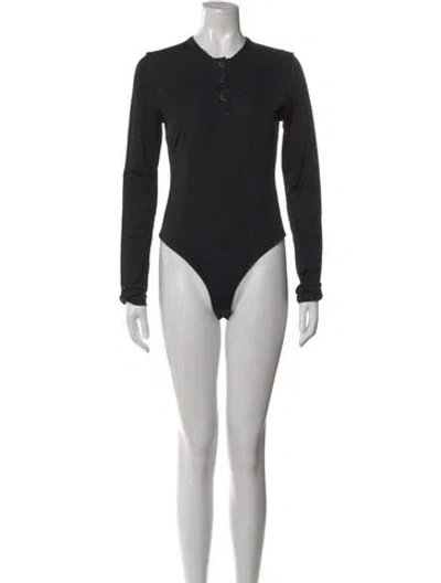 Pre-owned Khaite Crew Neck Long Sleeve Bodysuit In Black
