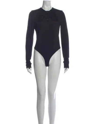 Pre-owned Khaite Crew Neck Long Sleeve Bodysuit In Black