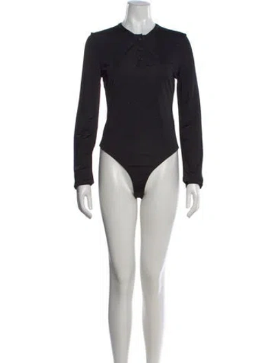 Pre-owned Khaite Crew Neck Long Sleeve Bodysuit In Black