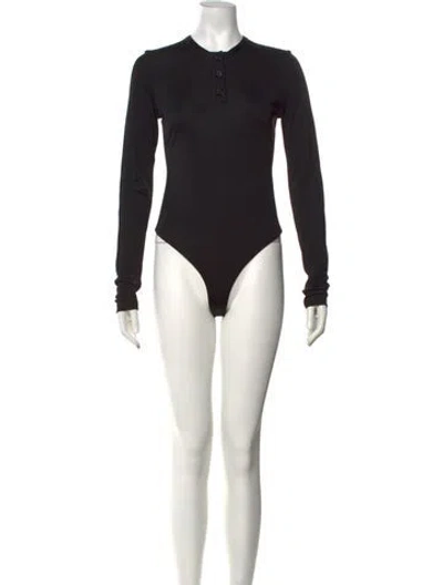 Pre-owned Khaite Crew Neck Long Sleeve Bodysuit In Black