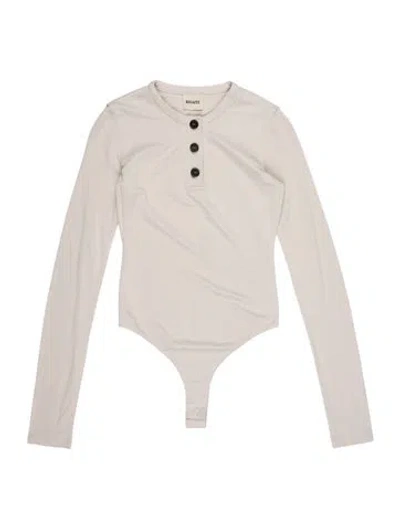 Pre-owned Khaite Crew Neck Long Sleeve Bodysuit In Gray