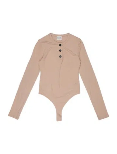 Pre-owned Khaite Crew Neck Long Sleeve Bodysuit In Neutral