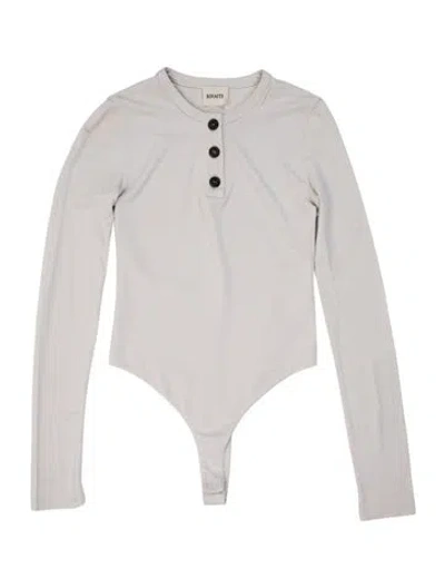 Pre-owned Khaite Crew Neck Long Sleeve Bodysuit In Neutral