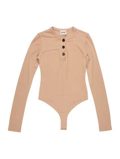 Pre-owned Khaite Crew Neck Long Sleeve Bodysuit In Neutrals