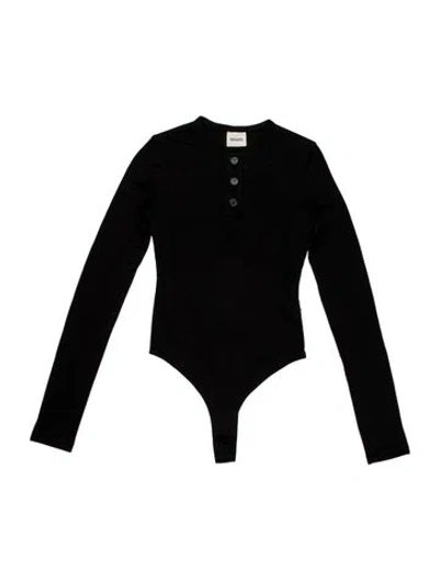 Pre-owned Khaite Crew Neck Long Sleeve Bodysuit W/ Tags In Black