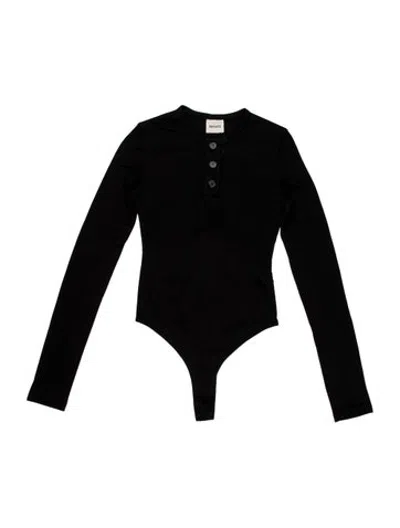 Pre-owned Khaite Crew Neck Long Sleeve Bodysuit W/ Tags In Black