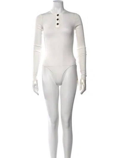 Pre-owned Khaite Crew Neck Long Sleeve Bodysuit W/ Tags In Neutrals