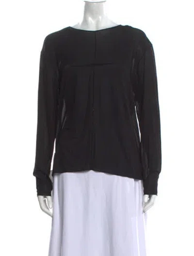 Pre-owned Khaite Crew Neck Long Sleeve Top In Black