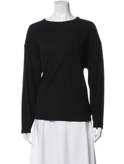 Pre-owned Khaite Crew Neck Long Sleeve Top In Black