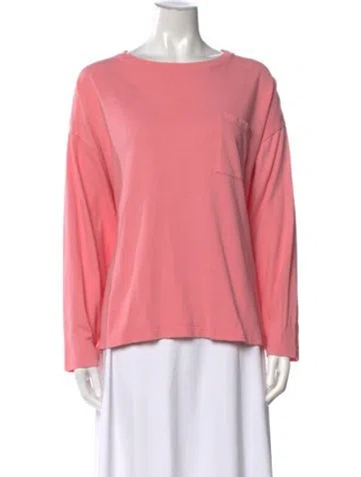Pre-owned Khaite Crew Neck Long Sleeve Top In Pink