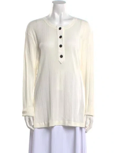 Pre-owned Khaite Crew Neck Long Sleeve Tunic In Neutral