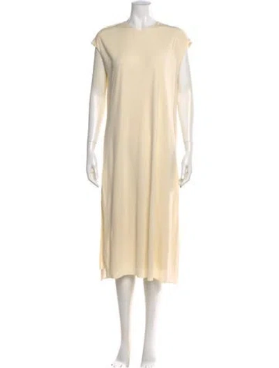Pre-owned Khaite Crew Neck Midi Length Dress In Neutral