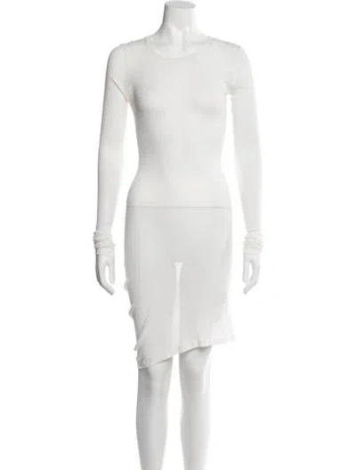 Pre-owned Khaite Crew Neck Midi Length Dress In Neutrals