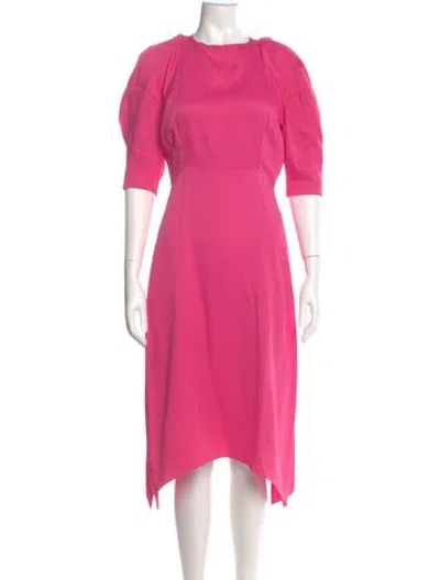 Pre-owned Khaite Crew Neck Midi Length Dress In Pink