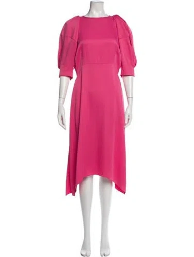 Pre-owned Khaite Crew Neck Midi Length Dress In Pink