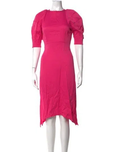 Pre-owned Khaite Crew Neck Midi Length Dress In Pink