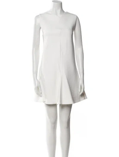 Pre-owned Khaite Crew Neck Mini Dress W/ Tags In White