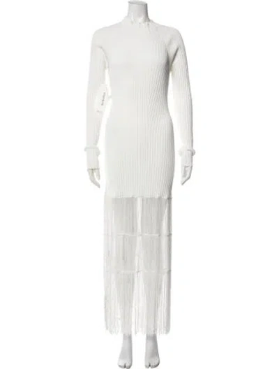 Pre-owned Khaite Crew Neck Mini Dress In White