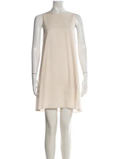 Pre-owned Khaite Crew Neck Mini Dress In White