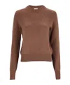 Khaite Crew Neck Pullover In Brown