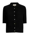 Khaite Short-sleeve Button-up Cardigan In Black