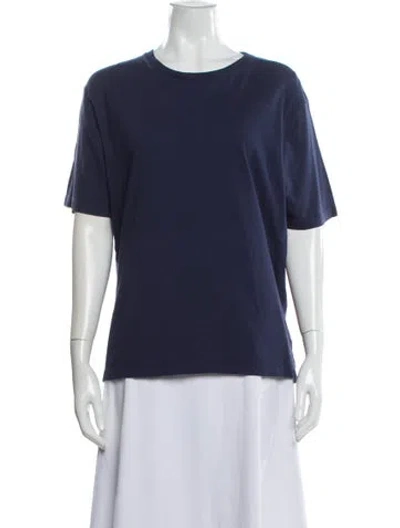 Pre-owned Khaite Crew Neck Short Sleeve T-shirt In Blue
