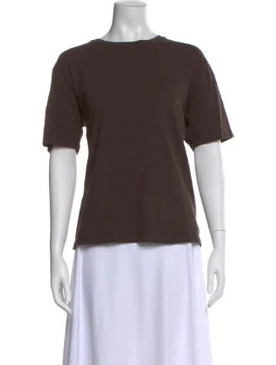 Pre-owned Khaite Crew Neck Short Sleeve T-shirt In Brown