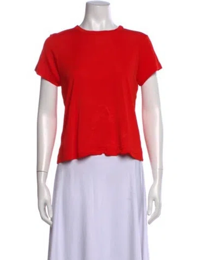 Pre-owned Khaite Crew Neck Short Sleeve T-shirt In Red