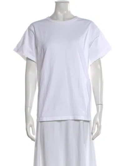 Pre-owned Khaite Crew Neck Short Sleeve T-shirt In White