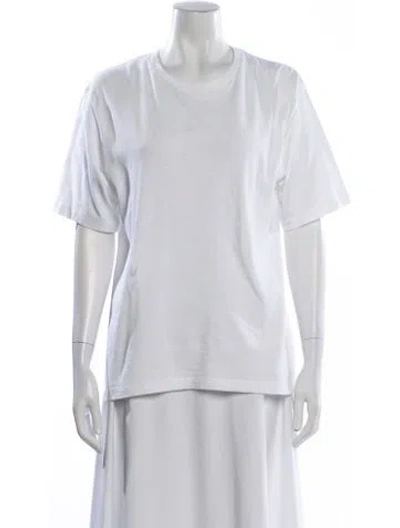 Pre-owned Khaite Crew Neck Short Sleeve T-shirt In White