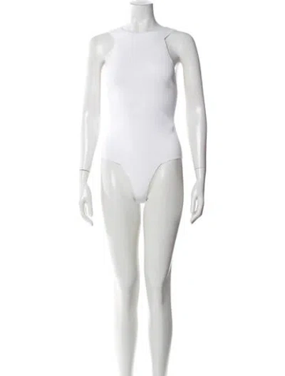 Pre-owned Khaite Crew Neck Sleeveless Bodysuit In Neutral