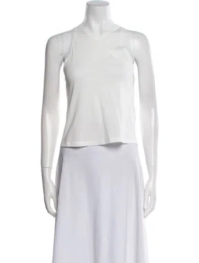 Pre-owned Khaite Crew Neck Sleeveless Crop Top In White