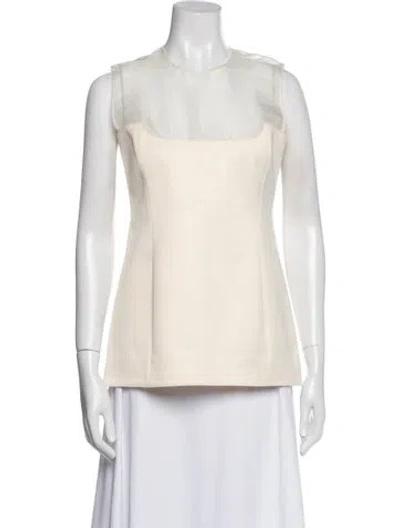 Pre-owned Khaite Crew Neck Sleeveless Top In Neutral