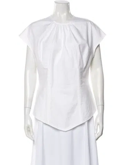 Pre-owned Khaite Crew Neck Sleeveless Top In White