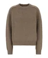 Khaite Mae Cashmere Pullover With Extended Sleeves In Brown