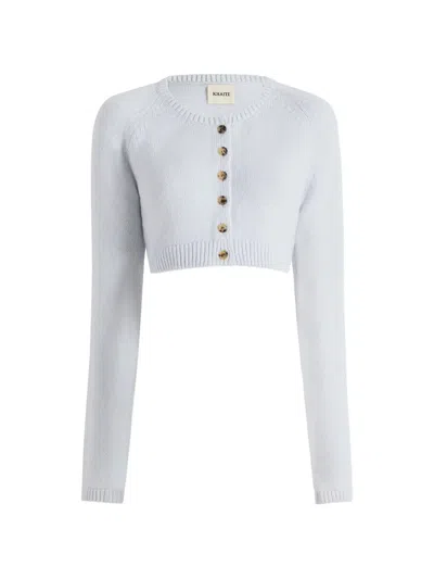 Khaite Crew-neck Cardigan In Blue