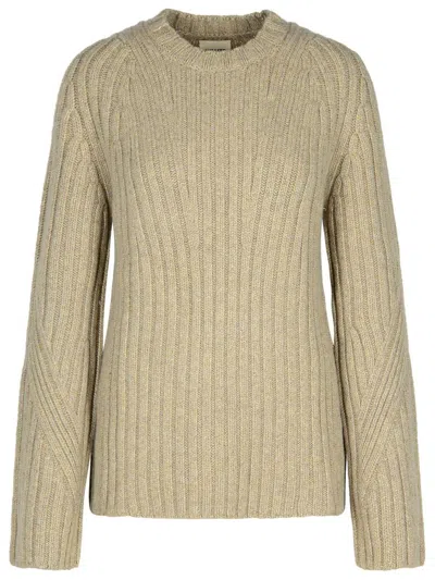 Khaite 'calvin' Crew Neck Knitted Sweater In Beige