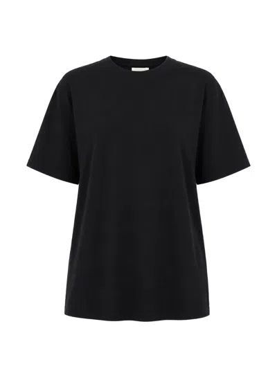 Khaite Essential Cotton T-shirt For Women In Black