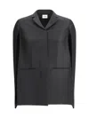 Khaite Crittan Wool And Silk-blend Faille Blazer In Black