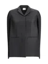 Khaite Crittan Wool & Silk Faille Blazer In Black