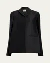 Khaite Crittan Wool And Silk-blend Faille Blazer In Black
