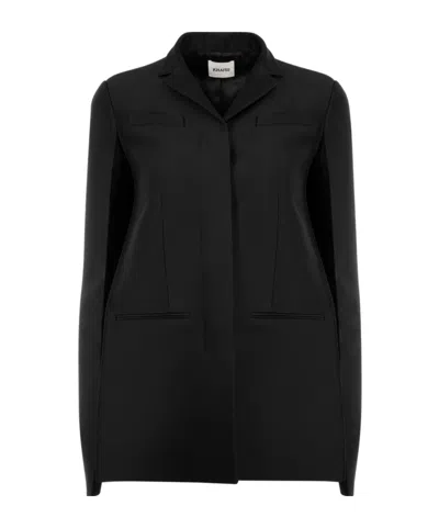 Khaite Crittan Wool & Silk Faille Blazer In Black