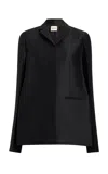 Khaite Crittan Wool And Silk-blend Faille Blazer In Black