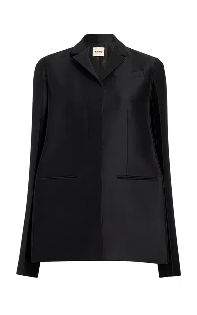 Khaite Crittan Wool-silk Jacket In Black