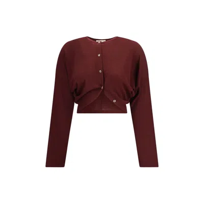 Khaite Cropped Finn Cardigan In Red