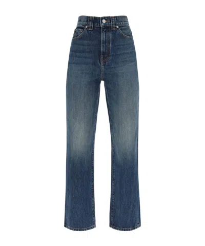 Khaite Cropped High-waist Jeans In Blue