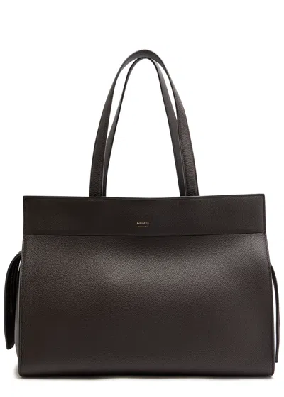 Khaite Crosby Grained Leather Tote Bag In Brown